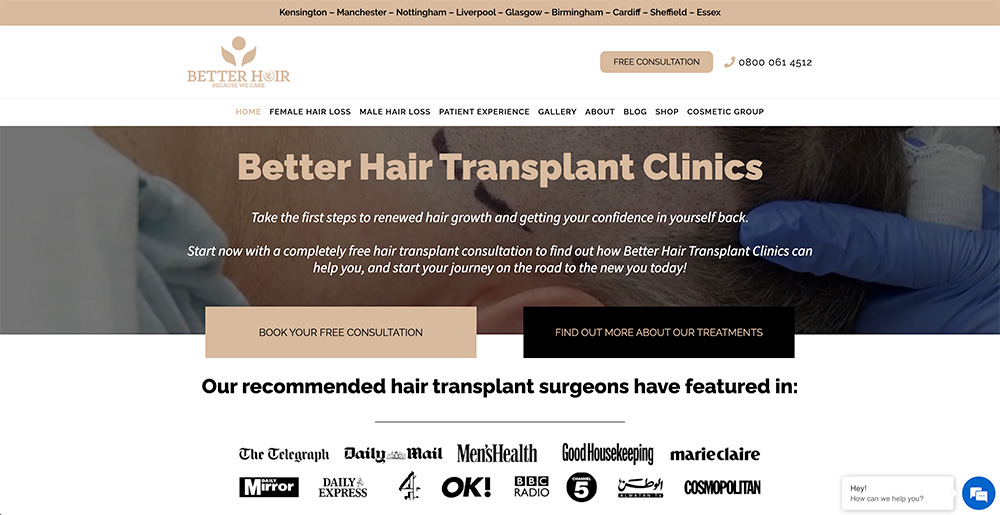 Better Hair Transplant Clinic Website