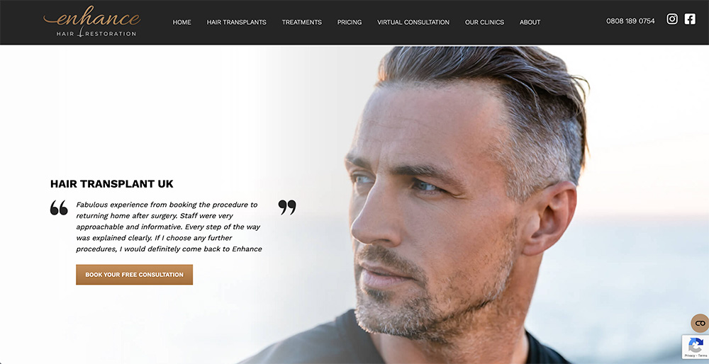 Enhance Hair Restoration Website