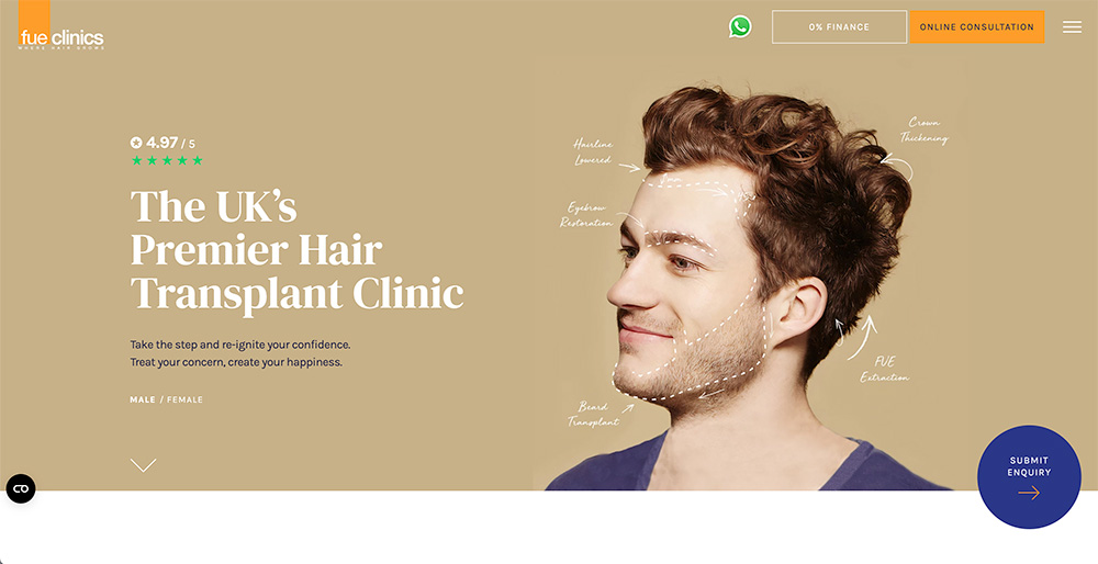 FUE Clinics Website