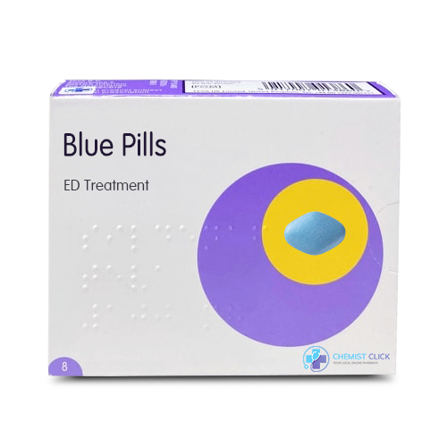 Box of blue pills